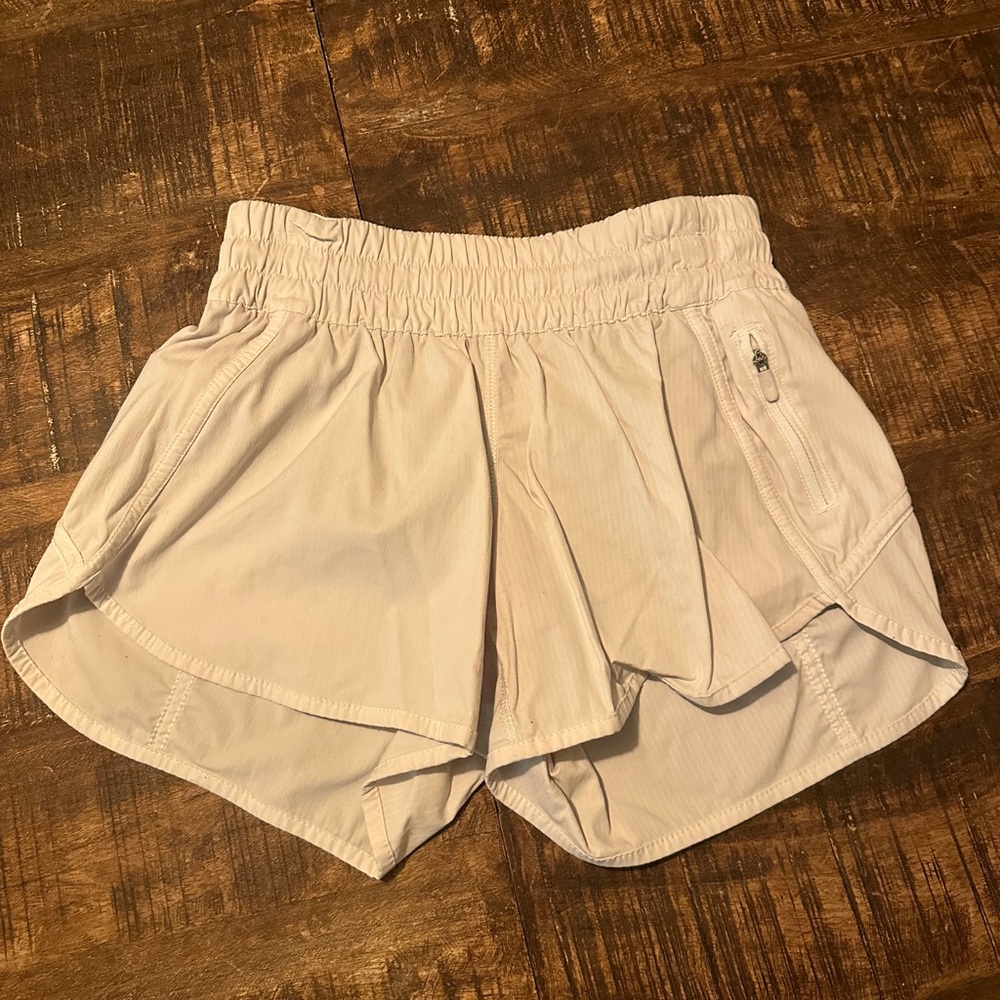 lululemon white track that shorts!!